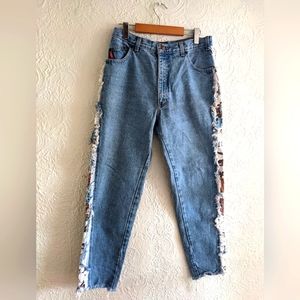 Vintage cowboy boots printed jeans